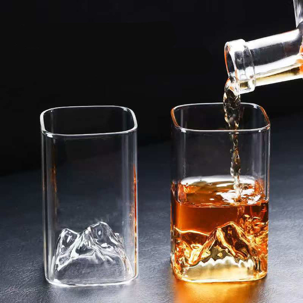 觀山方款威士忌杯 - 三種尺寸 - 側面圖|BRAVOMART