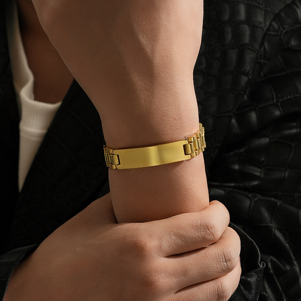 情侶彎牌錶帶練 手鍊 - 側面圖|BRAVOMART