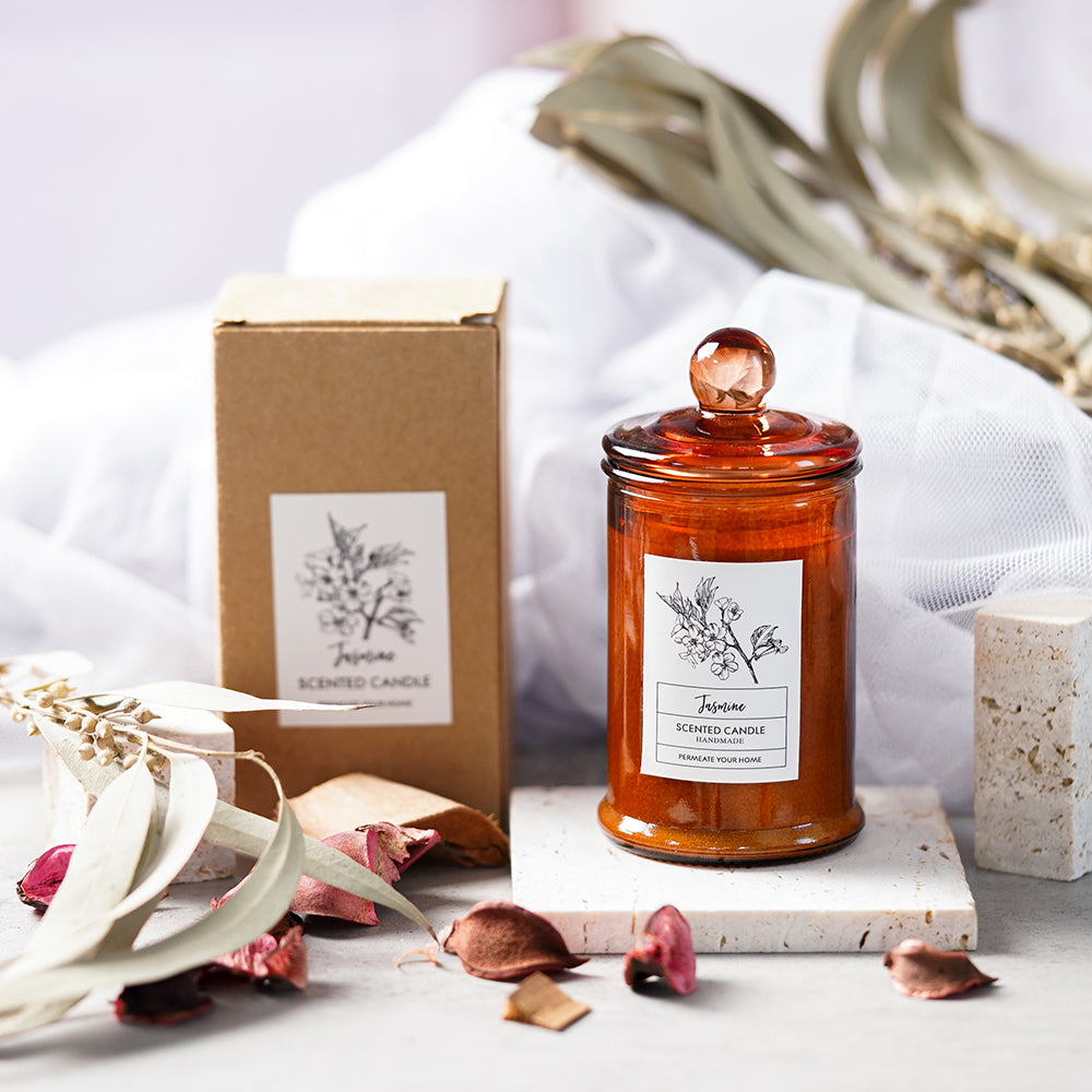 琥珀茶罐室內薰香 香氛蠟燭 大豆蠟