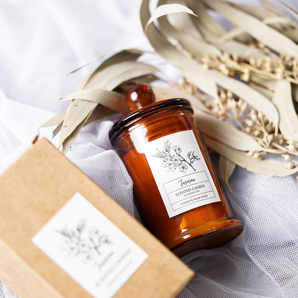 琥珀茶罐室內薰香 香氛蠟燭 大豆蠟