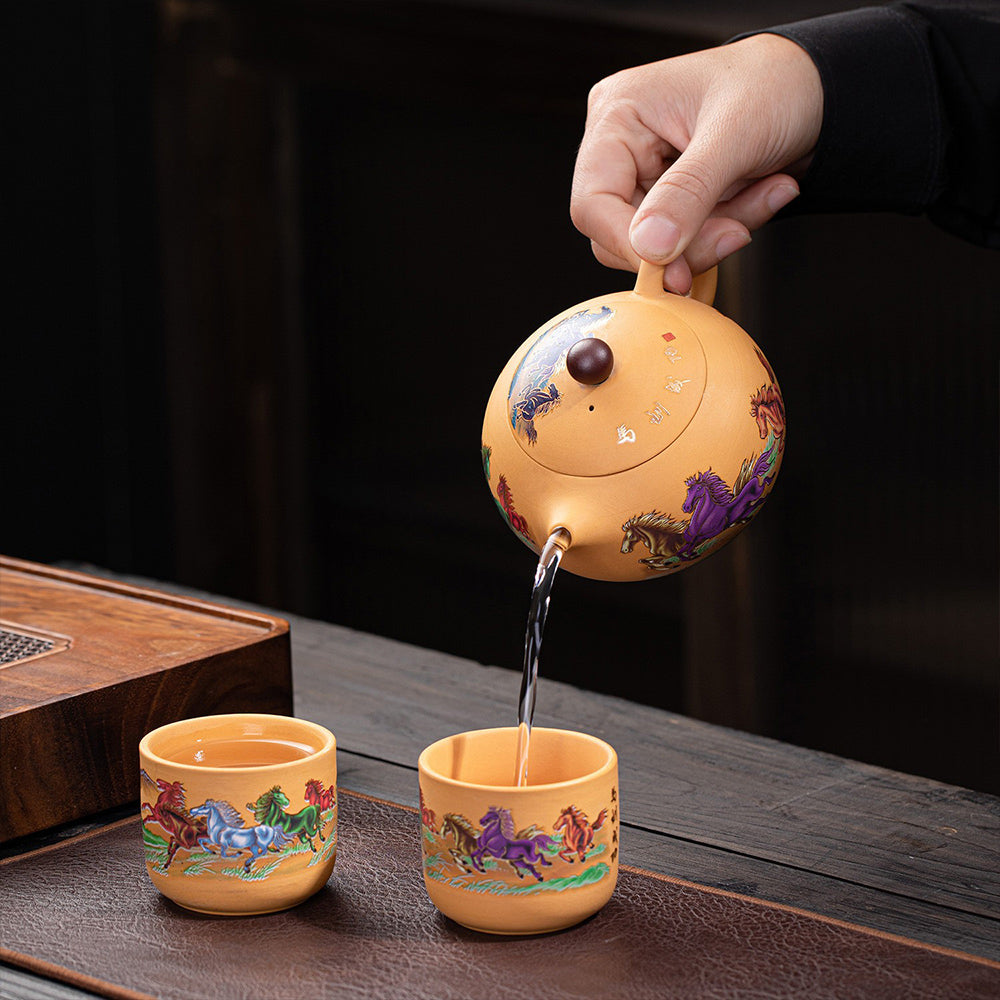 馬到成功紫砂變色茶具套組 - 刻字展示|BRAVOMART