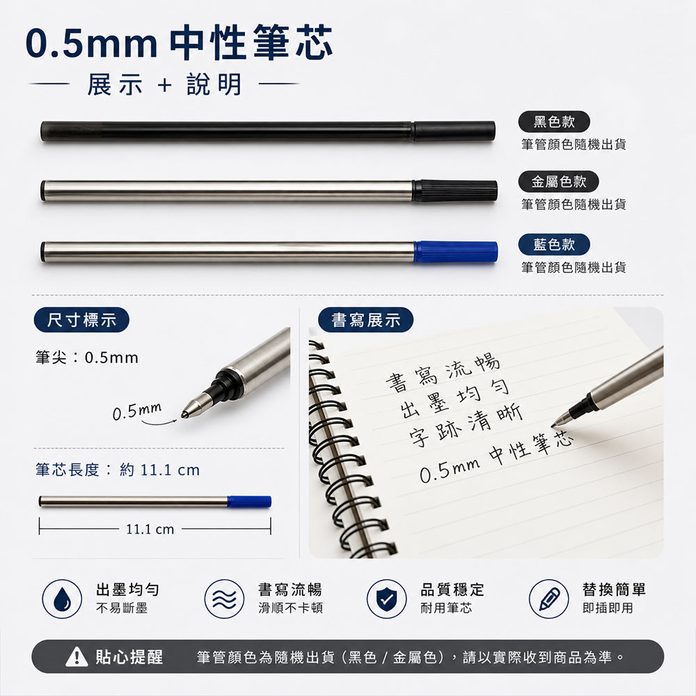 原子筆筆芯0.5mm (3支1包)