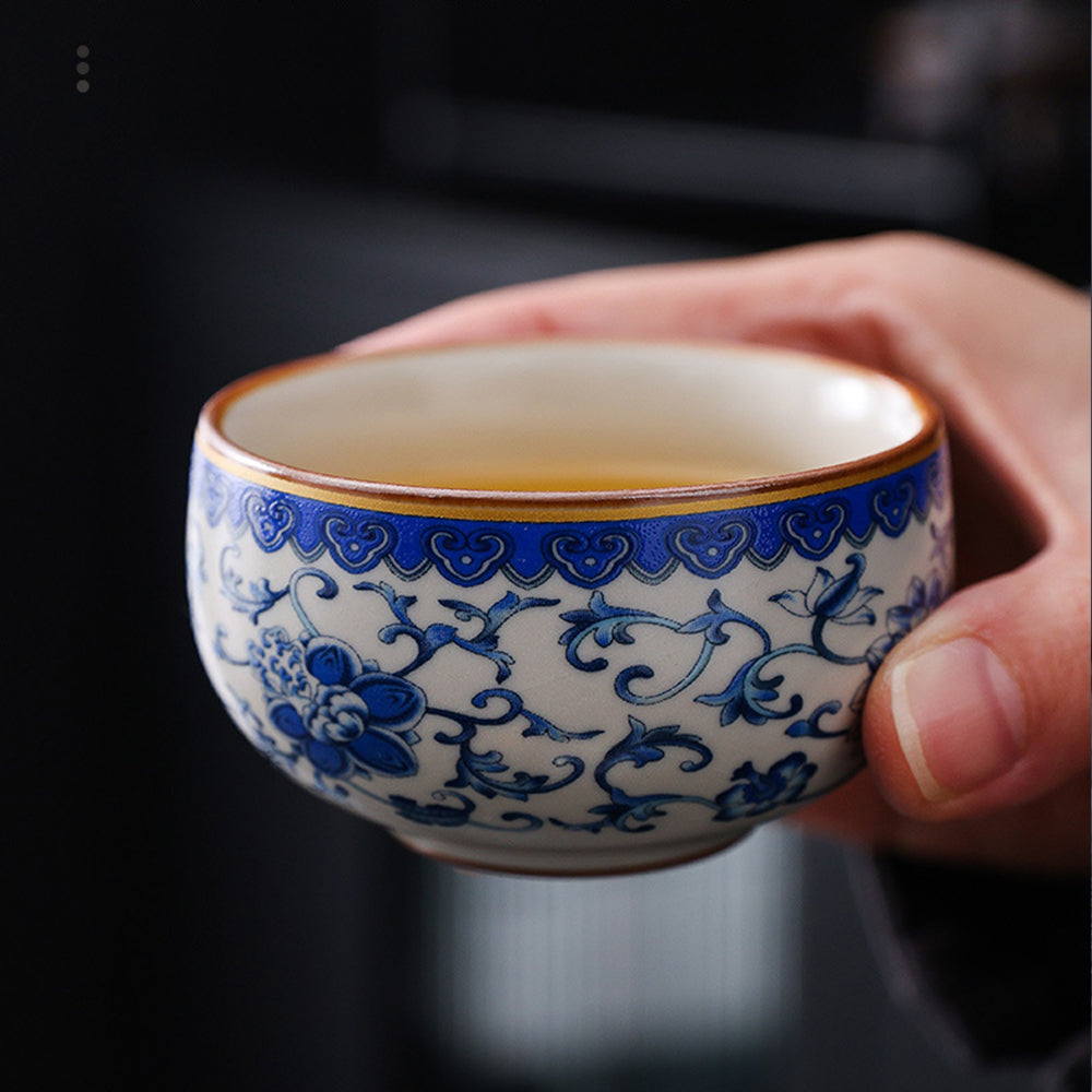 纏枝蓮蓋-汝窯茶壺茶具套裝組 - 細節圖|BRAVOMART