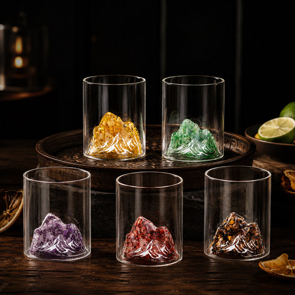 天然水晶碎石觀山杯