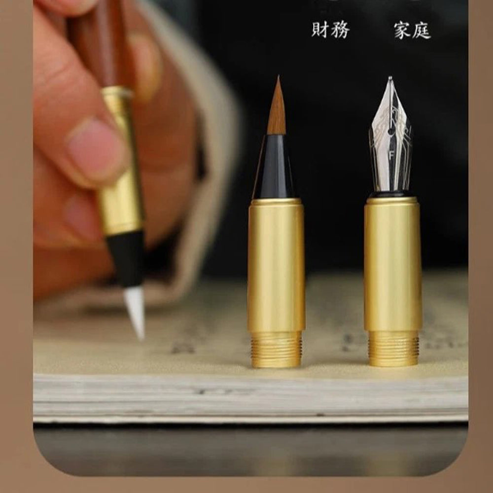 可替換式多筆頭毛筆鋼筆禮盒組 - 包裝圖|BRAVOMART