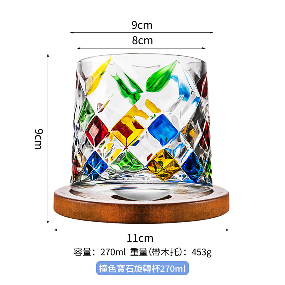 加厚彩色玻璃旋轉威士忌杯 - 展示圖18|BRAVOMART