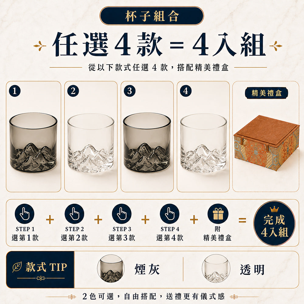 遠山茶杯品茗杯 130ml -4入組