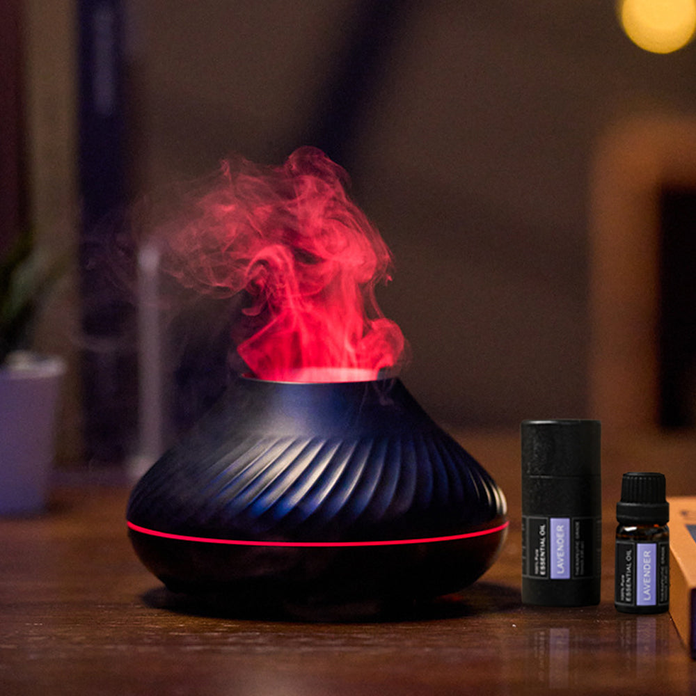 1+1組合 七彩仿真火焰香薰機 加贈香氛精油10ML
