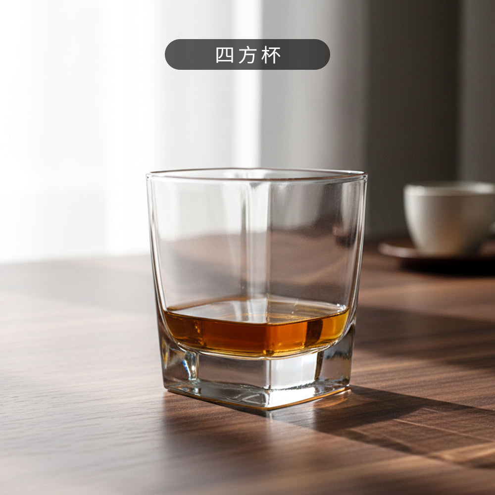厚底水晶玻璃威士忌杯 - 尺寸對比|BRAVOMART