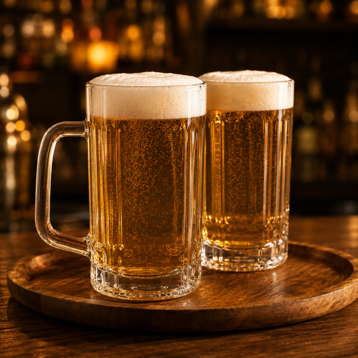 經典直紋把手啤酒杯