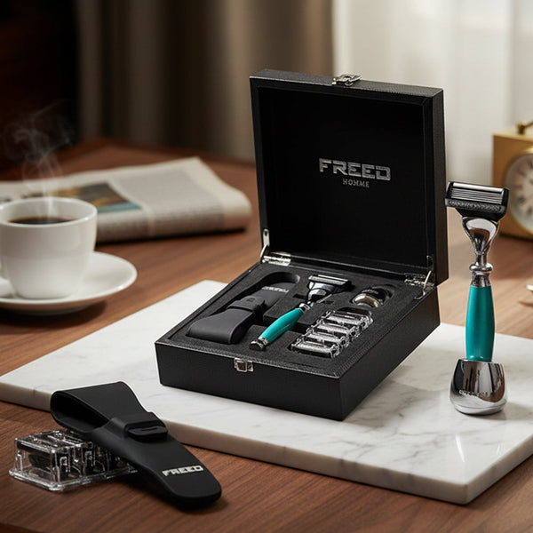 FREED 【兩週年特仕款】尊爵四件組刮鬍刀禮盒 - 湖水綠 細節展示