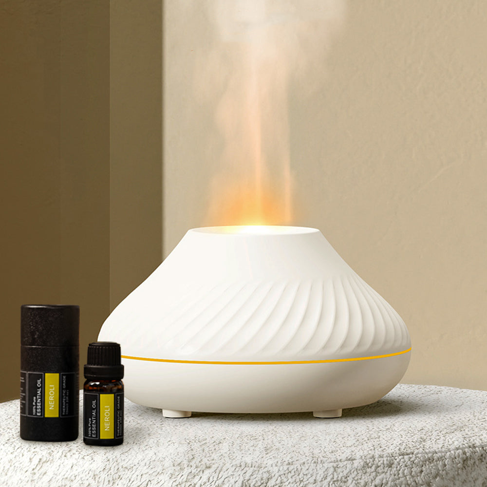 1+1組合 七彩仿真火焰香薰機 加贈香氛精油10ML