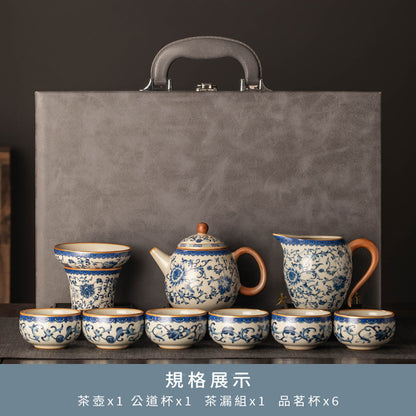青花黄汝窯茶套裝禮盒組 - 細節圖｜BRAVOMART
