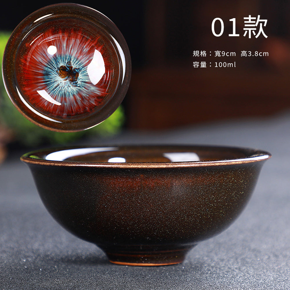 陶瓷窯變建盞杯天目釉杯/ 4入組禮盒｜BRAVOMART