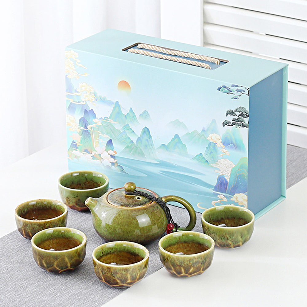 青瓷陶瓷茶具禮盒套組 - 刻字展示｜BRAVOMART