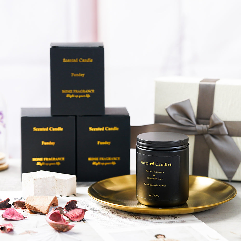 黑罐無煙香薰香氛蠟燭 大豆蠟