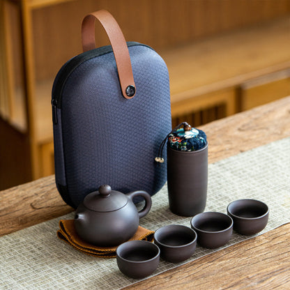 雅緻紫砂壺杯快客茶具組