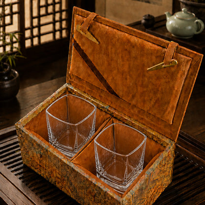 威士忌玻璃四方杯 2入組