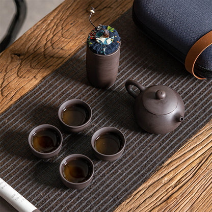 雅緻紫砂壺杯快客茶具組