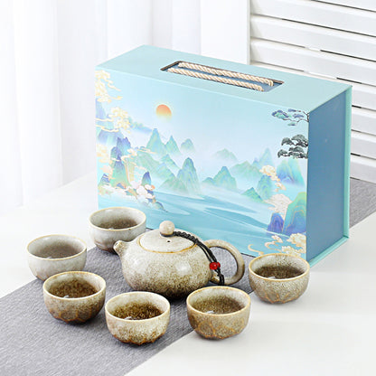 青瓷陶瓷茶具禮盒套組 - 包裝圖｜BRAVOMART
