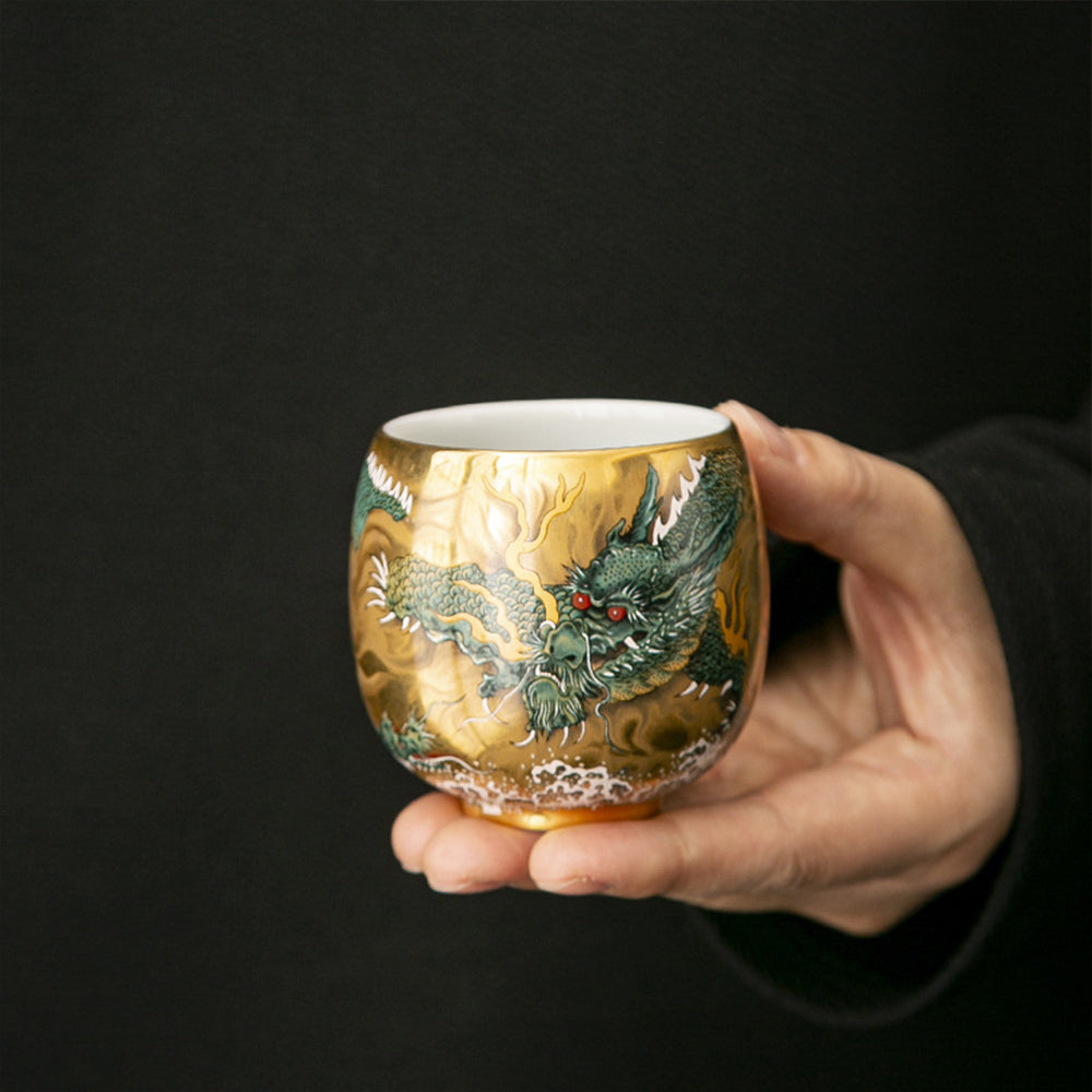 鎏金茶杯龍鳳對杯禮盒 - 細節圖｜BRAVOMART