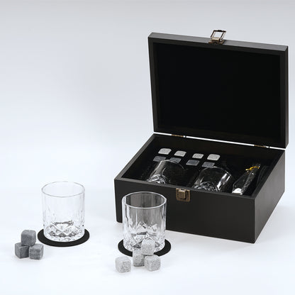 威士忌玻璃杯冰酒石酒具木盒套装
