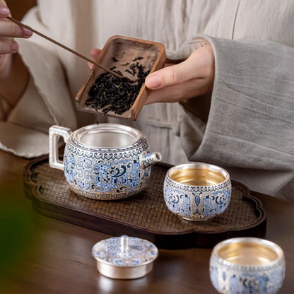 鎏銀功夫茶具禮盒 一壺四杯