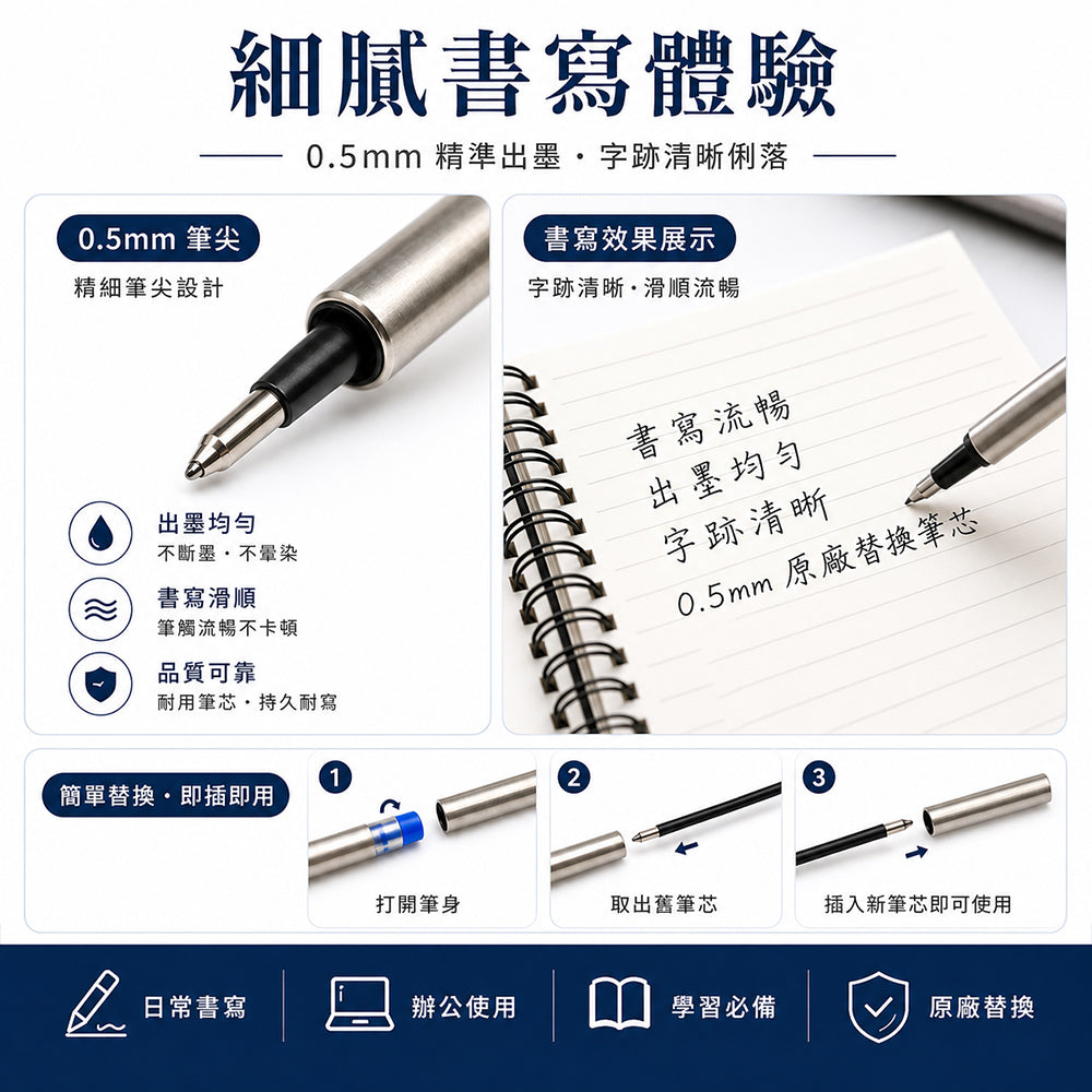MONTAGUT原廠替換筆芯 0.5mm (5支裝)