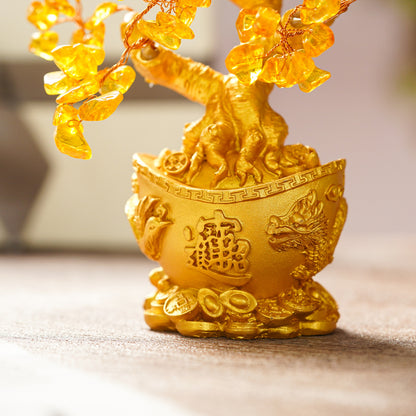 黃水晶開運元寶金燦招財樹 - 使用情境｜BRAVOMART