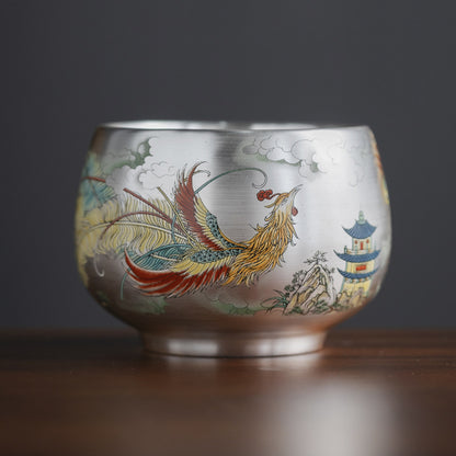 鎏銀龍鳳呈祥對杯禮盒 - 刻字展示｜BRAVOMART