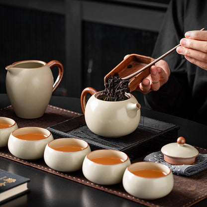汝窯茶壺茶具11件組禮盒 - 兩色 - 使用情境｜BRAVOMART