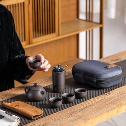 雅緻紫砂壺杯快客茶具組