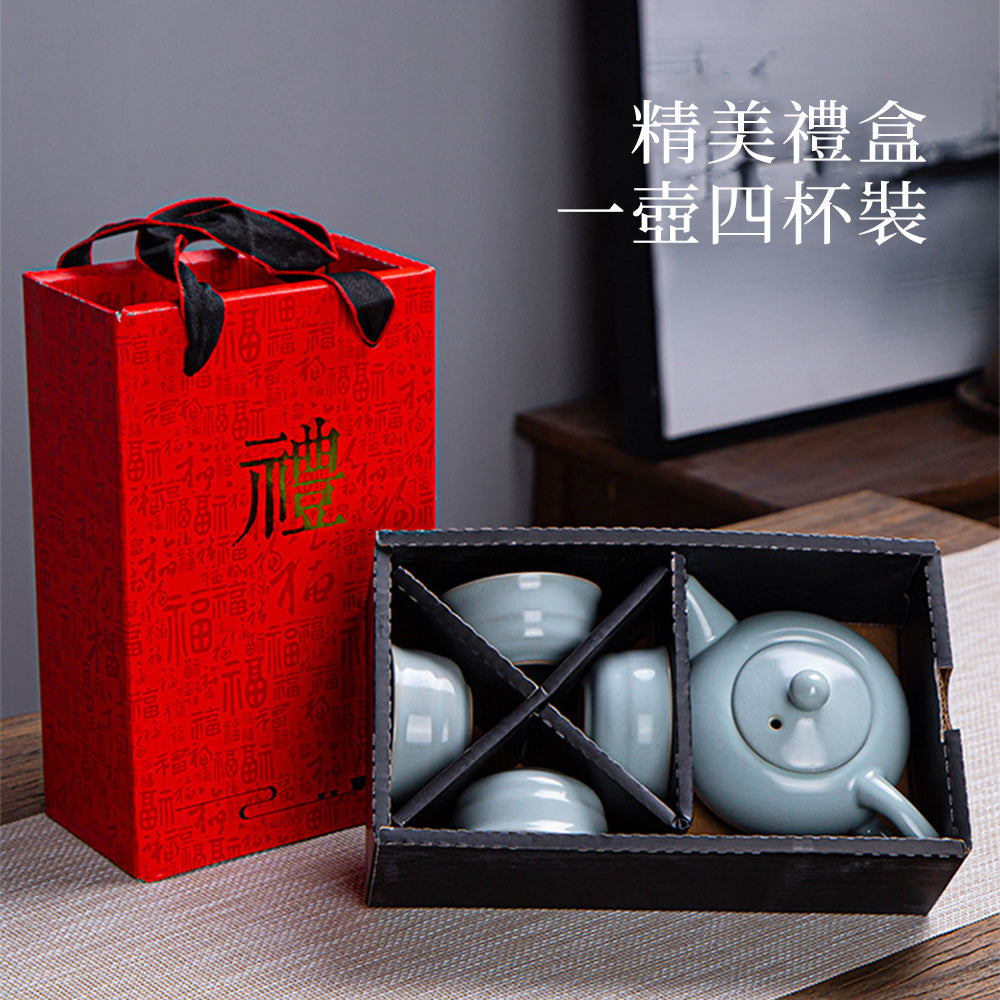 哥窯汝窯茶具套裝禮盒 一壺四杯 - 細節圖｜BRAVOMART