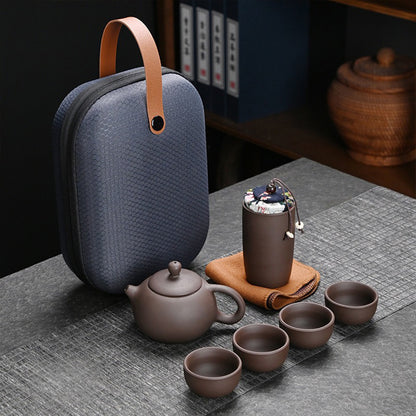 雅緻紫砂壺杯快客茶具組