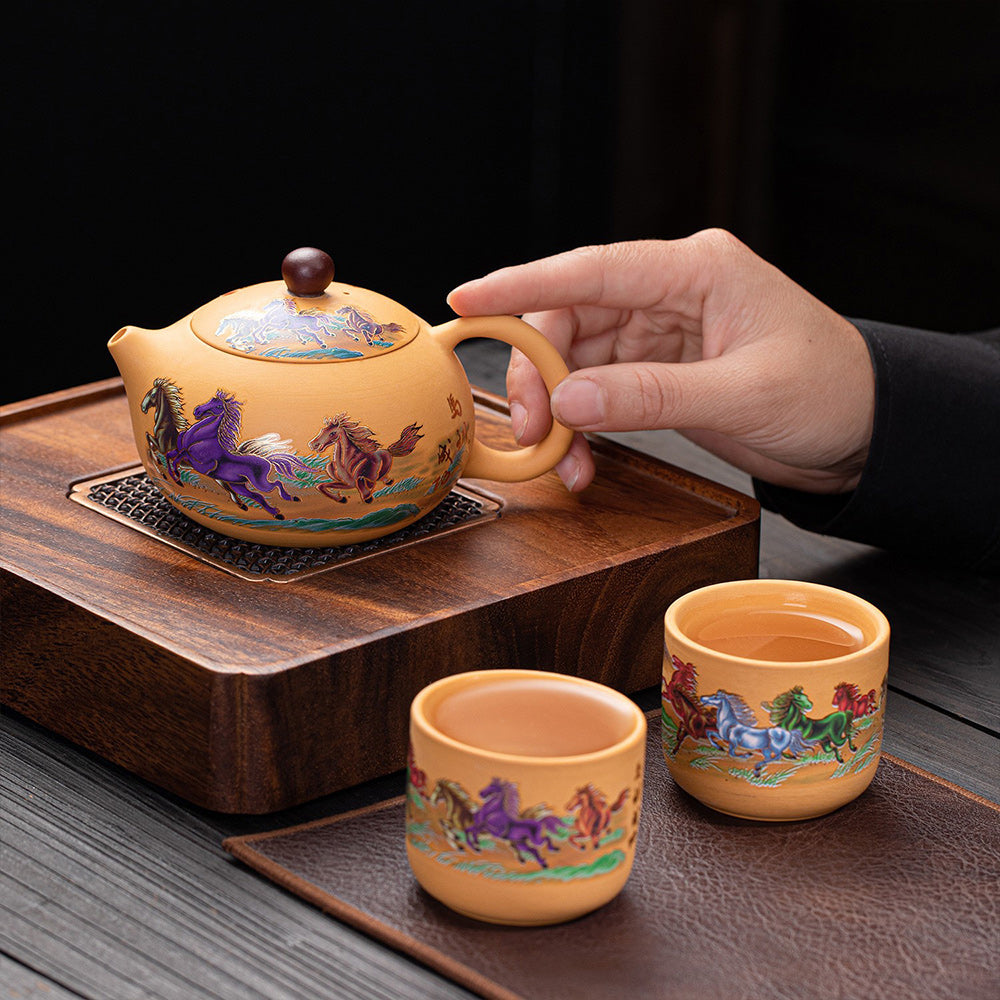 馬到成功紫砂變色茶具套組 - 包裝圖｜BRAVOMART
