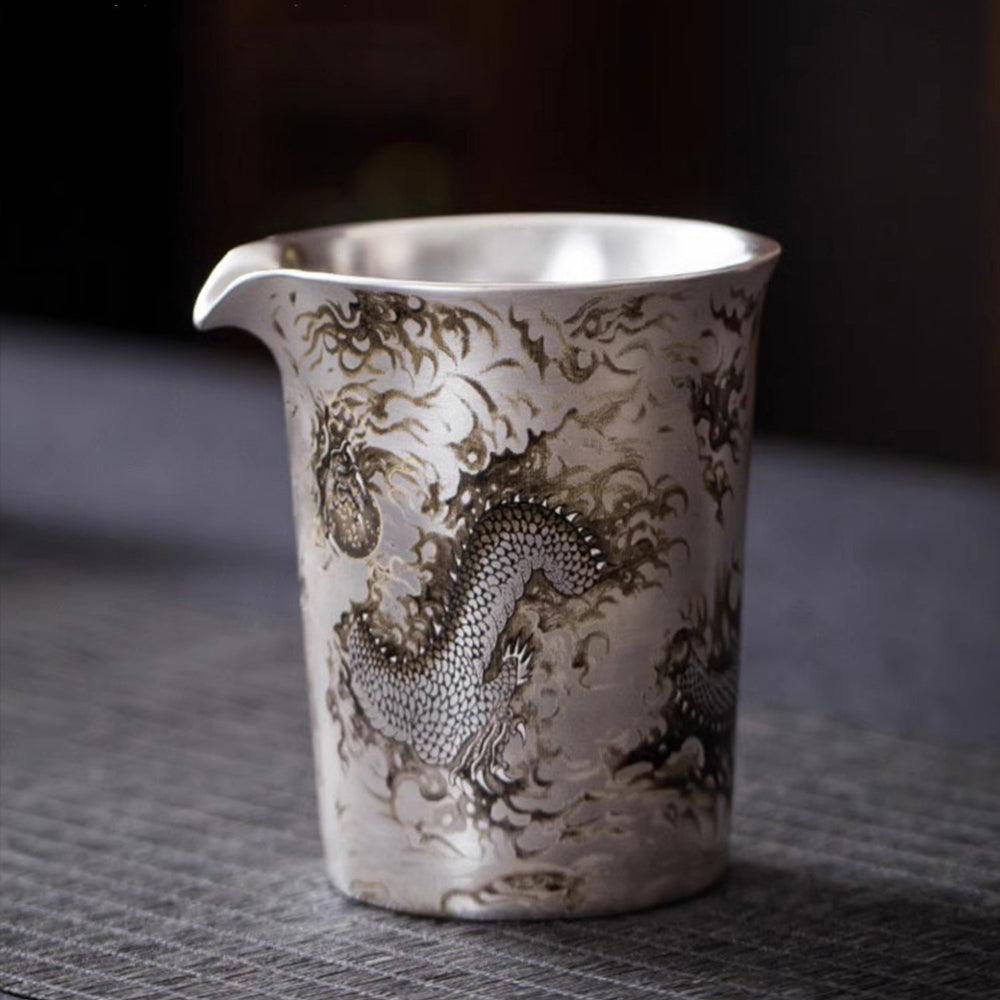 手繪龍吟茶具鎏銀套組 - 刻字展示｜BRAVOMART
