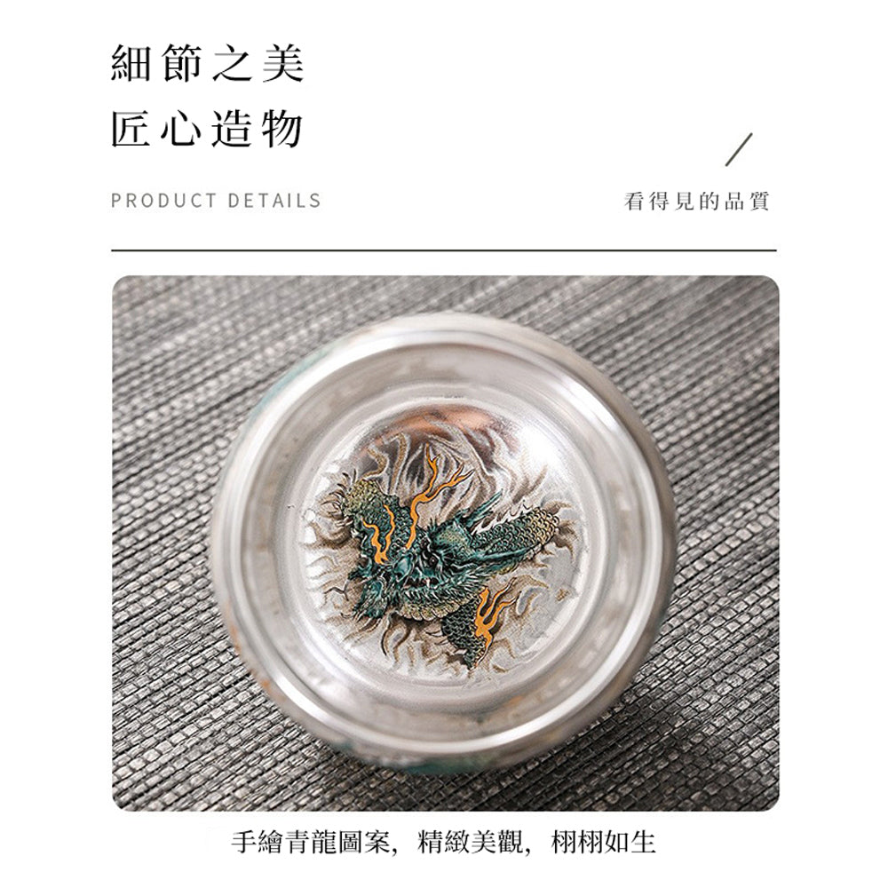 青龍鎏銀茶杯 反口杯 茶盞 - 包裝圖｜BRAVOMART