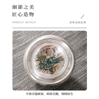 青龍鎏銀茶杯 反口杯 茶盞 - 包裝圖｜BRAVOMART