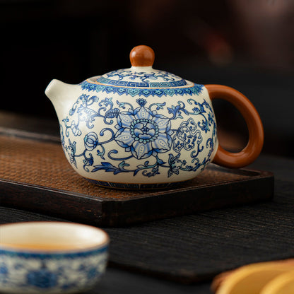 纏枝蓮西施壺茶具10件套