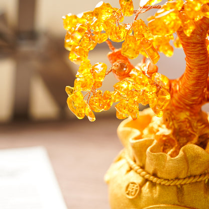 黃水晶開運金燦福袋招財樹 - 配色展示｜BRAVOMART