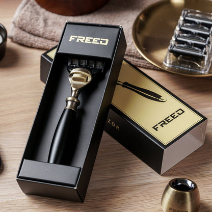 FREED 【古銅系列】五刀式刮鬍刀 - 極致黑 細節展示