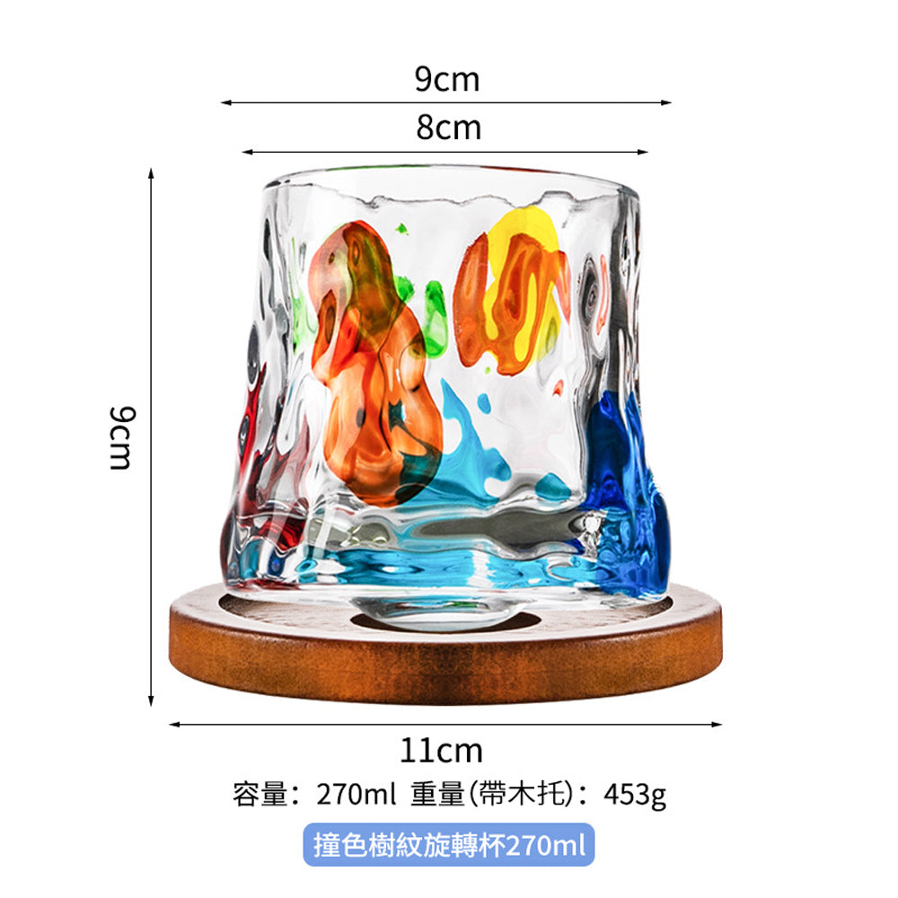 加厚彩色玻璃旋轉威士忌杯 - 展示圖17｜BRAVOMART