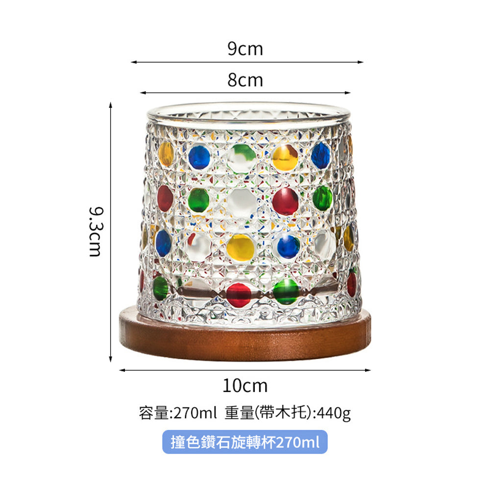 加厚彩色玻璃旋轉威士忌杯 - 展示圖19｜BRAVOMART