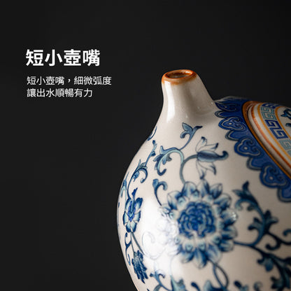 輕奢汝窯青花瓷茶具套裝禮盒 - 細節圖｜BRAVOMART