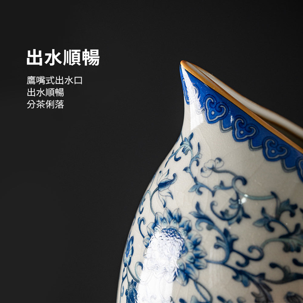 輕奢汝窯青花瓷茶具套裝禮盒 - 刻字展示｜BRAVOMART