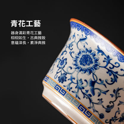 輕奢汝窯青花瓷茶具套裝禮盒 - 配色展示｜BRAVOMART