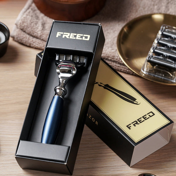 FREED 五刀式刮鬍刀 - 時尚藍 細節展示