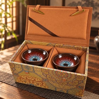 陶瓷窯變建盞杯 天目釉杯 / 2入組禮盒