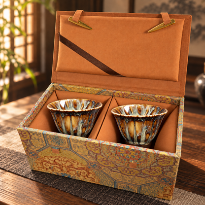 陶瓷窯變建盞杯 天目釉杯 / 2入組禮盒