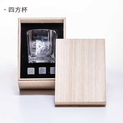 威士忌冰石酒杯木盒套裝 - 刻字展示｜BRAVOMART